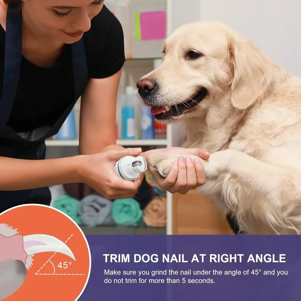 Dog Nail Grinder, Electric Dog Nail Trimmers for Large Breed, Super Quiet